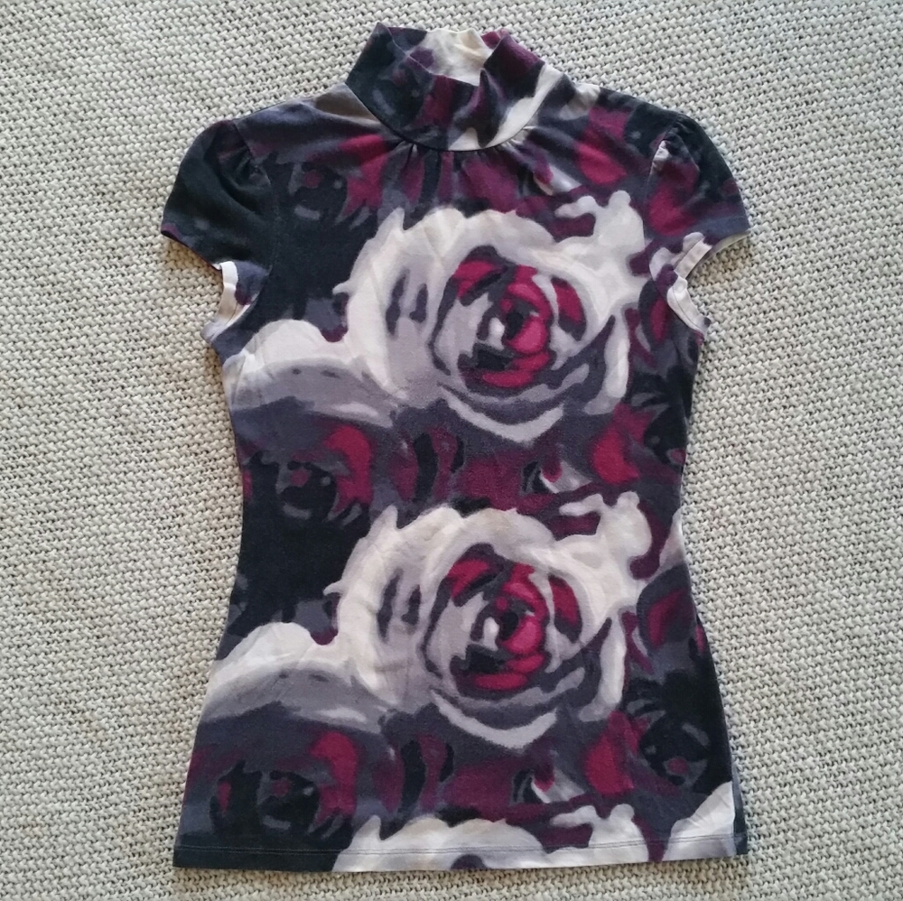 Express Floral Mockneck Top